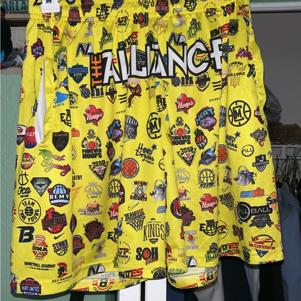 Kids Yellow Graphic Shorts